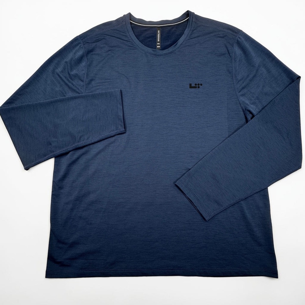 Ten Thousand Training Shirt Mens XXL Navy Blue Long Sleeve Mesh Lifetime Fitness